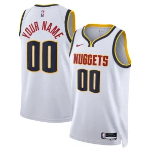 Lujoso Hermoso Denver Nuggets Nike Unisex Swingman Custom Jersey White Association Edition  para la gran final
