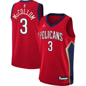Increíble C.J. McCollum New Orleans Pelicans Jordan Brand Youth Swingman Jersey Statement Edition Red  para la gran final