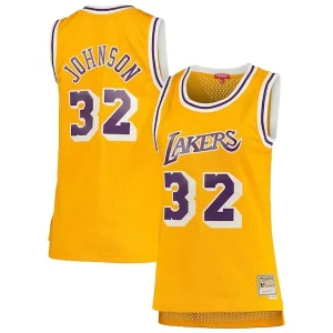 Magnífico Magic Johnson Los Angeles Lakers Women's 1984/85 Hardwood Classics Swingman Jersey Gold  para la gran final