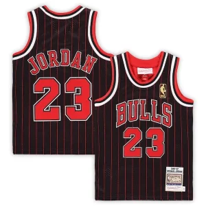 Elegante Robusto Bonito Michael Jordan Chicago Bulls Toddler 1996/97 Hardwood Classics Authentic Jersey Black/Red/White  para la gran final