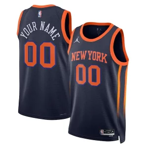 Práctico New York Knicks Jordan Brand Unisex 2022/23 Swingman Custom Jersey Statement Edition Navy  para la gran final