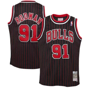 Clásico Fácil de llevar Dennis Rodman Chicago Bulls Youth 1995/96 Hardwood Classics Swingman Jersey Black  para la gran final