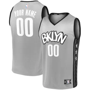 Moderno Brooklyn Nets Youth Custom Fast Break Replica Jersey Gray Statement Edition  para la gran final