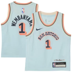 Lujoso Único Comodo Victor Wembanyama San Antonio Spurs Nike Preschool 2024/25 Swingman Player Jersey City Edition Light Blue  para la gran final