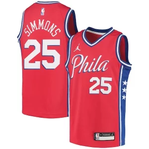 Encantador Ben Simmons Philadelphia 76ers Jordan Brand Youth 2020/21 Swingman Player Jersey Statement Edition Red  para la gran final