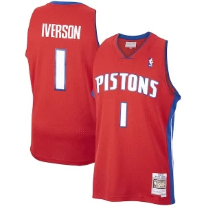 Único Versátil Allen Iverson Detroit Pistons 2008/09 Hardwood Classics Swingman Jersey Red  para la gran final