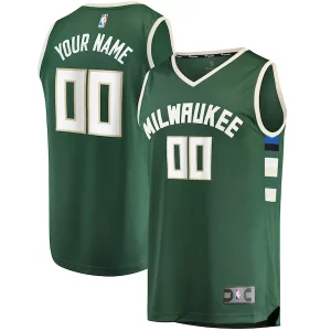Comodo Milwaukee Bucks Youth Fast Break Custom Replica Jersey Hunter Green Icon Edition  para la gran final