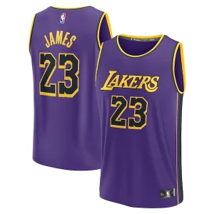 Magnífico Hermoso Cool LeBron James Los Angeles Lakers Youth Fast Break Replica Player Jersey Statement Edition Purple  para la gran final