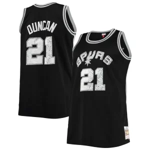 Fácil de llevar Bonito Tim Duncan San Antonio Spurs Big & Tall 1998/99 NBA 75th Anniversary Diamond Swingman Jersey Black  para la gran final