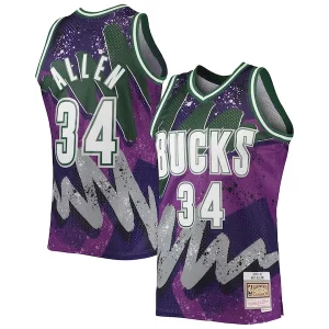 Robusto Estupendo Ray Allen Milwaukee Bucks Hardwood Classics 2000/01 Hyper Hoops Swingman Jersey Purple  para la gran final
