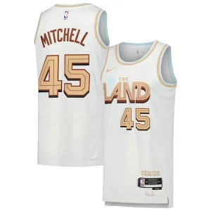 Cool Donovan Mitchell Cleveland Cavaliers Nike Swingman Player Jersey City Edition White  para la gran final