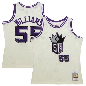 Original Increíble Jason Williams Sacramento Kings Chainstitch Swingman Jersey Cream  para la gran final