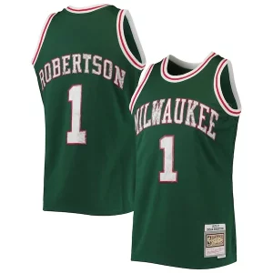 Fantástico Atractivo Sofisticado Oscar Robertson Milwaukee Bucks 1996/97 Hardwood Classics NBA 75th Anniversary Diamond Swingman Jersey Green  para la gran final