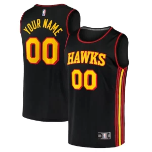 Versátil Hermoso Atlanta Hawks Youth Custom Fast Break Replica Jersey Black Statement Edition  para la gran final