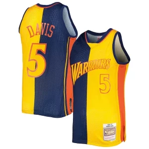 Chulo Genial Baron Davis Golden State Warriors Hardwood Classics 2006/07 Split Swingman Jersey Navy/Gold  para la gran final