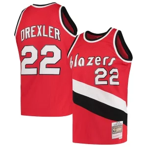 Perfecto Clyde Drexler Portland Trail Blazers 1983/84 Hardwood Classics Swingman Jersey Red  para la gran final