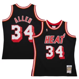Magnífico Ray Allen Miami Heat 2013/14 Hardwood Classics Swingman Jersey Black  para la gran final