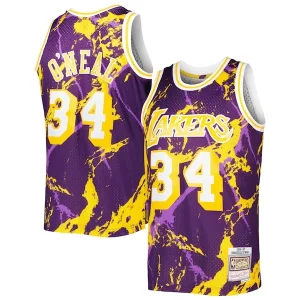 Delicioso Shaquille O'Neal Los Angeles Lakers 1996/97 Hardwood Classics Marble Swingman Jersey Purple  para la gran final