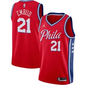 Moderno Joel Embiid Philadelphia 76ers Jordan Brand 2020/21 Swingman Jersey Statement Edition Red  para la gran final
