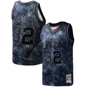 Práctico Clásico Karl Malone Utah Jazz Hardwood Classics 1991/92 Tie Dye Swingman Jersey Black  para la gran final