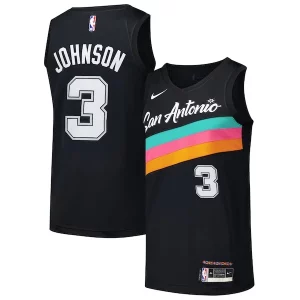 Chulo Robusto Genial Keldon Johnson San Antonio Spurs Nike Swingman Player Jersey City Edition Black  para la gran final