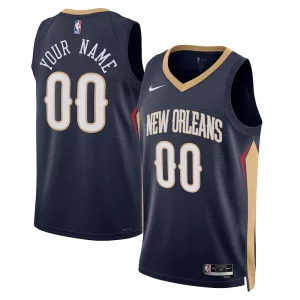 Lujoso Resistente New Orleans Pelicans Nike Unisex 2022/23 Swingman Custom Jersey Navy Icon Edition  para la gran final