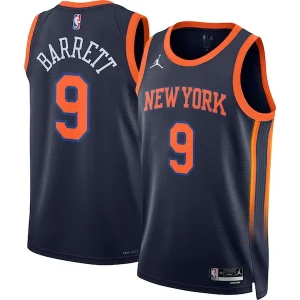 Práctico RJ Barrett New York Knicks Jordan Brand Unisex Swingman Jersey Statement Edition Navy  para la gran final