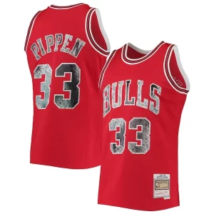 Único Fantástico Lujoso Scottie Pippen Chicago Bulls 1997/98 Hardwood Classics NBA 75th Anniversary Diamond Swingman Jersey Red  para la gran final
