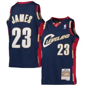 Fantástico Genial Práctico LeBron James Cleveland Cavaliers Youth 2008 09 Hardwood Classics Swingman Jersey Navy  para la gran final