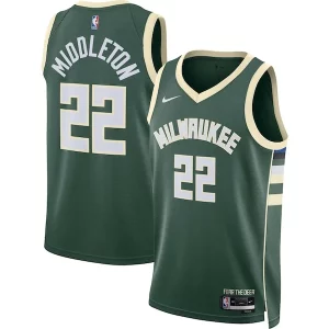Hermoso Estupendo Khris Middleton Milwaukee Bucks Nike Unisex Swingman Jersey Icon Edition Hunter Green  para la gran final