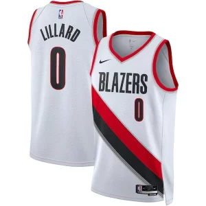 Magnífico Damian Lillard Portland Trail Blazers Nike Unisex Swingman Jersey Association Edition White/Black  para la gran final