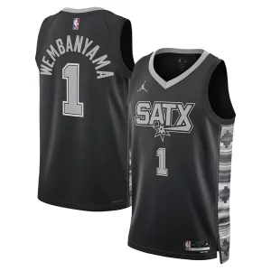 Genial Victor Wembanyama San Antonio Spurs Jordan Brand Unisex Swingman Jersey Statement Edition Black  para la gran final