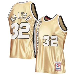 Ideal Práctico Bill Walton Portland Trail Blazers 75th Anniversary 1976/77 Hardwood Classics Swingman Jersey Gold  para la gran final