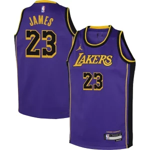 Cool Original LeBron James Los Angeles Lakers Jordan Brand Youth Performance Swingman Jersey Statement Purple  para la gran final