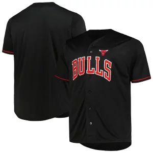 Clásico Chulo Atractivo Chicago Bulls Profile Big & Tall Pop Jersey Black  para la gran final
