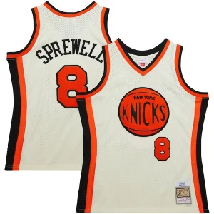 Delicioso Ideal Estupendo Latrell Sprewell New York Knicks Chainstitch Swingman Jersey Cream  para la gran final
