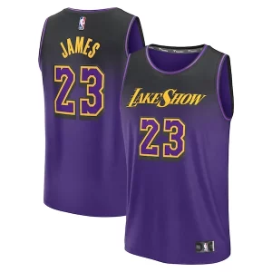 Clásico Fácil de llevar Bonito LeBron James Los Angeles Lakers Youth 2024/25 Fast Break Player Jersey City Edition Purple  para la gran final
