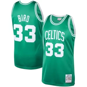 Bonito Larry Bird Boston Celtics 1985/86 Hardwood Classics Authentic Jersey Kelly Green  para la gran final