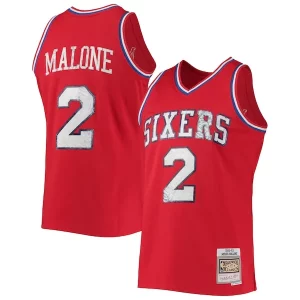 Clásico Fácil de llevar Moses Malone Philadelphia 76ers 1982/83 Hardwood Classics NBA 75th Anniversary Diamond Swingman Jersey Red  para la gran final