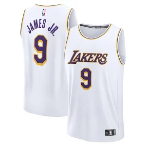 Elegante Exquisito Bronny James Los Angeles Lakers Fast Break Replica Player Jersey Association Edition White  para la gran final