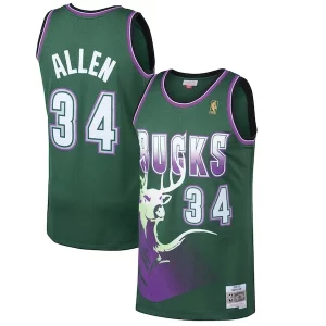 Resistente Magnífico Original Ray Allen Milwaukee Bucks 1996/97 Hardwood Classics Swingman Jersey Kelly Green  para la gran final