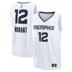 Magnífico Práctico Ja Morant Memphis Grizzlies Fast Break Replica Player Jersey Association Edition White  para la gran final