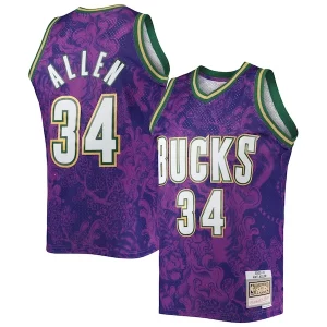 Duradero Versátil Ray Allen Milwaukee Bucks Hardwood Classics 2000/01 Lunar New Year Swingman Jersey Purple  para la gran final