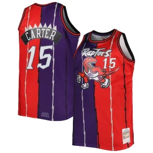 Único Hermoso Vince Carter Toronto Raptors Big & Tall Hardwood Classics 1998/99 Split Swingman Jersey Purple/Red  para la gran final