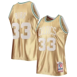 Atractivo Larry Bird Boston Celtics 75th Anniversary 1985/86 Hardwood Classics Swingman Jersey Gold  para la gran final