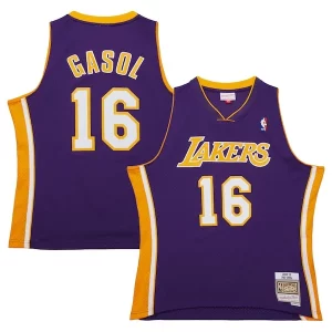 Moderno Pau Gasol Los Angeles Lakers 2009/10 Hardwood Classics Swingman Jersey Purple  para la gran final