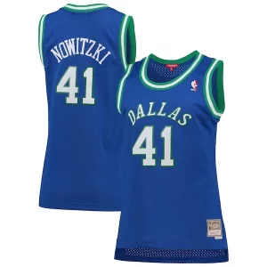Resistente Único Dirk Nowitzki Dallas Mavericks Women's Hardwood Classics Swingman Jersey Blue  para la gran final