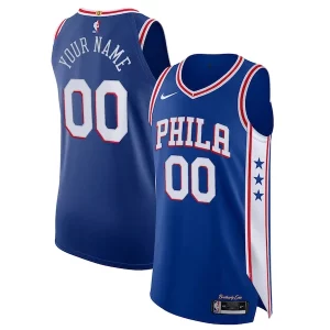 Único Philadelphia 76ers Nike Custom Authentic Jersey Icon Edition Royal  para la gran final