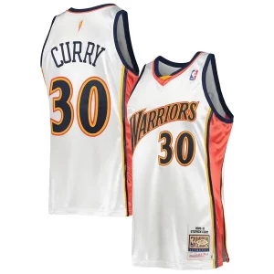 Encantador Clásico Stephen Curry Golden State Warriors 2009/10 Hardwood Classics Authentic Jersey White  para la gran final