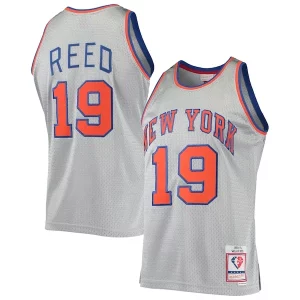 Magnífico Willis Reed New York Knicks 75th Anniversary 1969/70 Hardwood Classics Swingman Jersey Silver  para la gran final